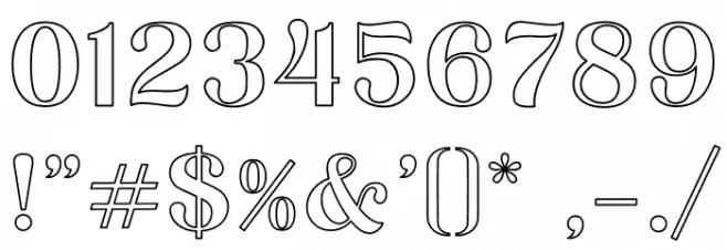 Garlic Outline Regular Font OTHER CHARS