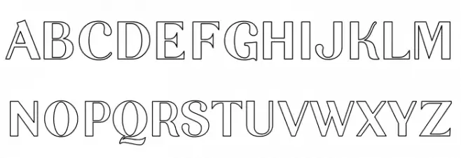 Garlic Outline Regular Schriftart Groß