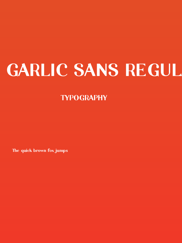Garlic Sans Regular Poster