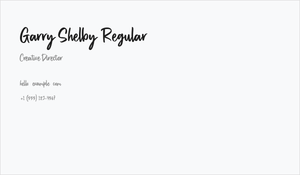 Garry Shelby Regular Business Card