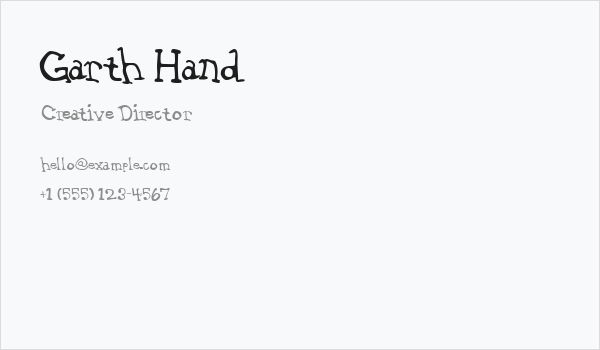 Garth Hand Business Card