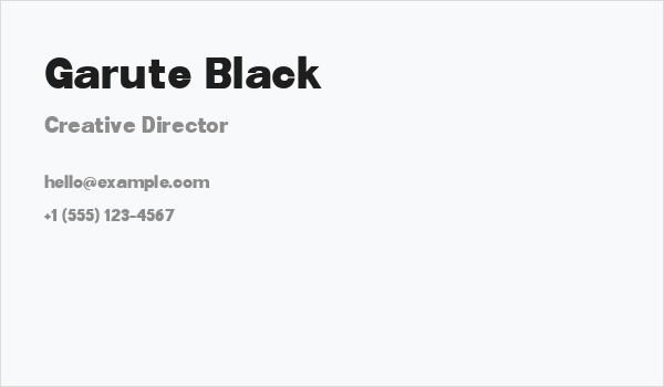 Garute Black Business Card