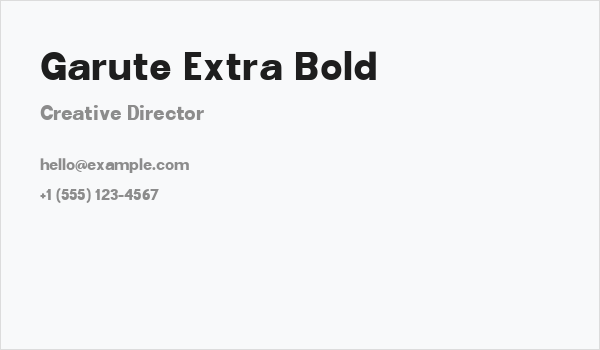 Garute Extra Bold Business Card