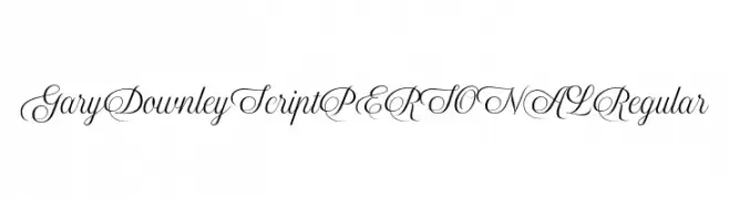 Gary Downley Script PERSONAL Regular  font caratteri gratis