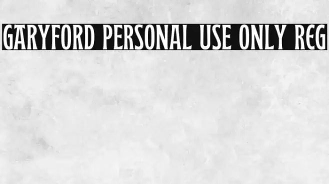 Garyford PERSONAL USE ONLY Reg Font examples