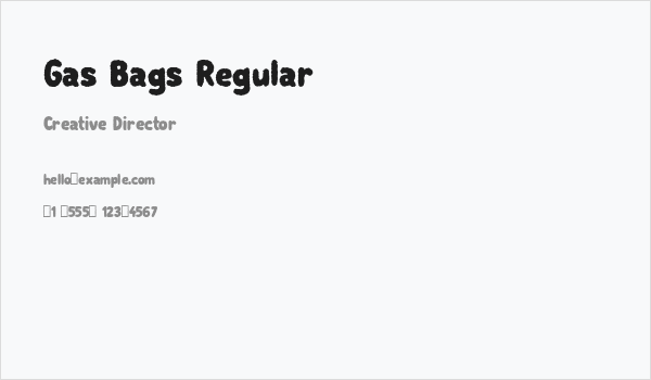 Gas Bags Regular Business Card