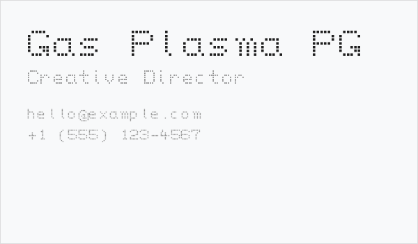 Gas Plasma PG Business Card