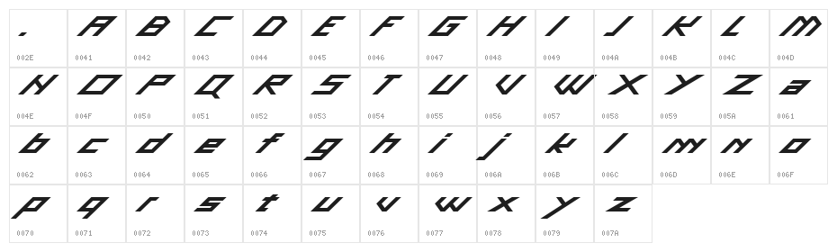 Gasca-Demo Character Map
