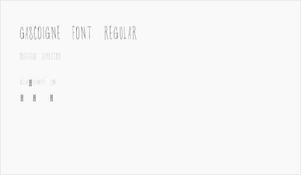 Gascoigne Font Regular Business Card