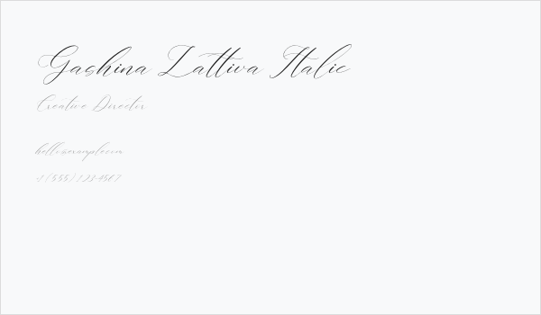 Gashina Lattiva Italic Business Card