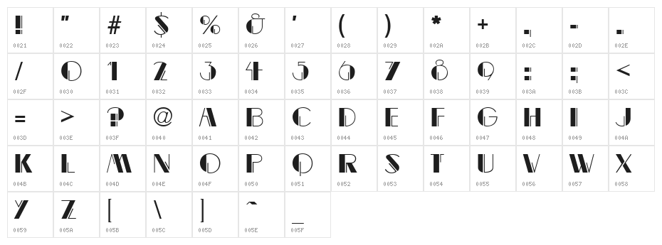 Gaslight Regular Character Map