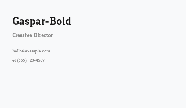 Gaspar-Bold Business Card