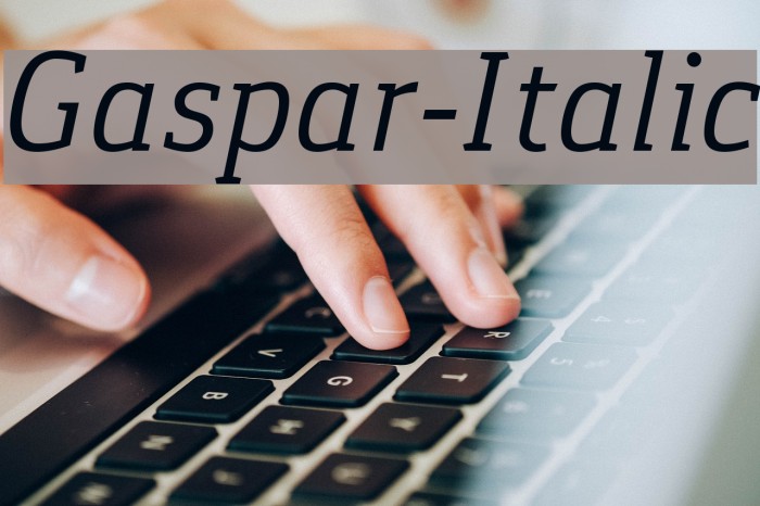 Gaspar-Italic Schriftart examples
