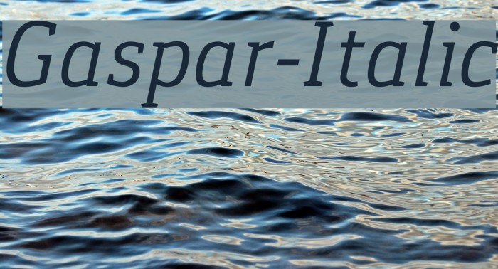 Gaspar-Italic Schriftart examples