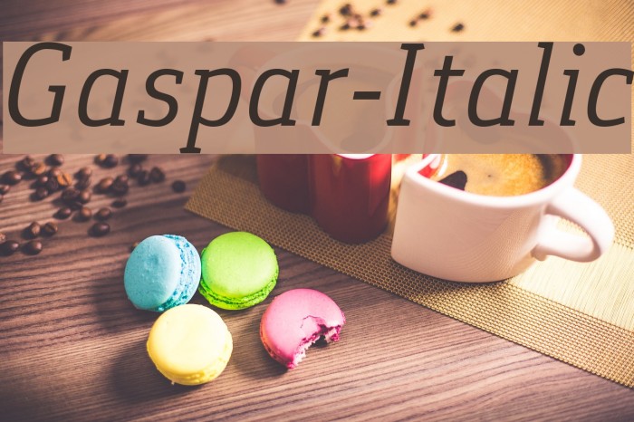 Gaspar-Italic Schriftart examples