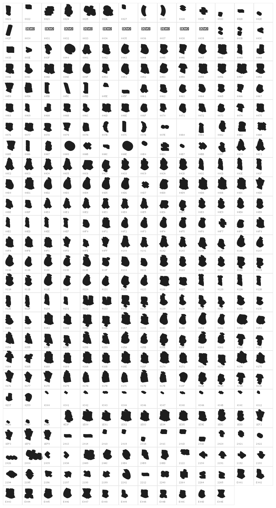 Gastar Graffiti Extrude Character Map