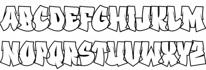 Gastar Graffiti Outline Polices MAJUSCULES