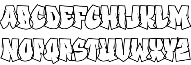 Gastar Graffiti Outline Fuentes MINÚSCULAS