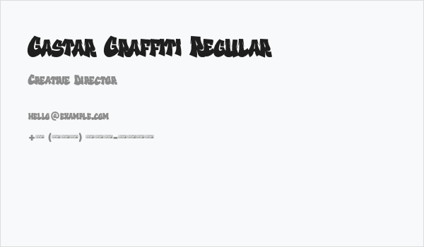 Gastar Graffiti Regular Business Card