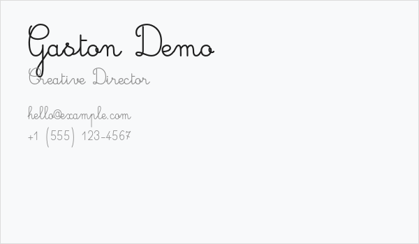 Gaston Demo Business Card