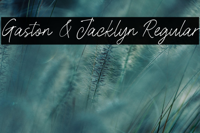 Gaston & Jacklyn Regular Example 1