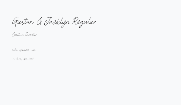 Gaston & Jacklyn Regular Business Card