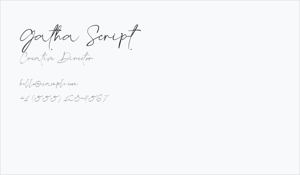 Gatha Script Business Card