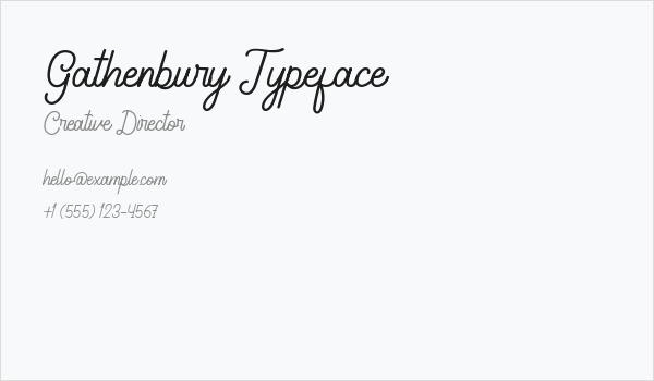 Gathenbury Typeface Business Card