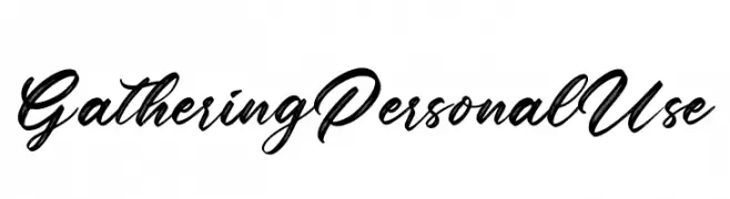 Gathering Personal Use  Frei Schriftart Herunterladen