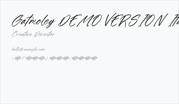 Gatmoley DEMO VERSION Italic Business Card