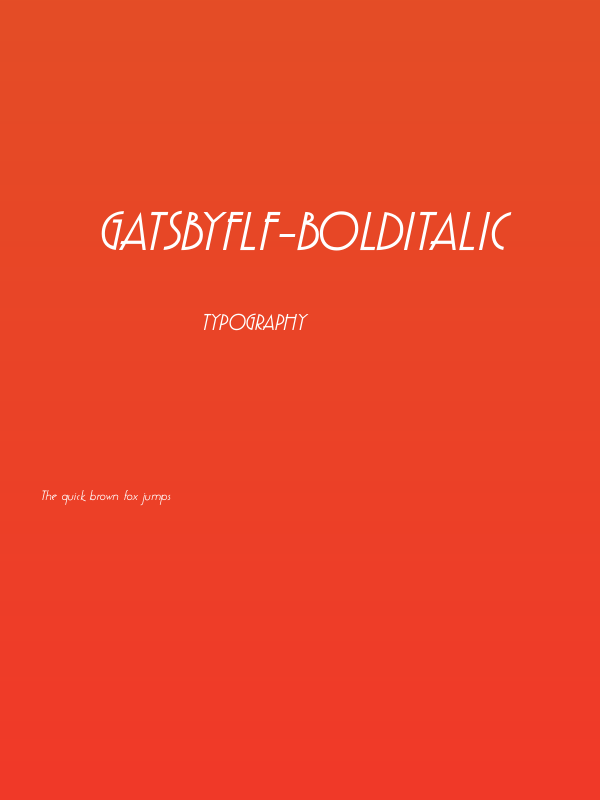 GatsbyFLF-BoldItalic Poster
