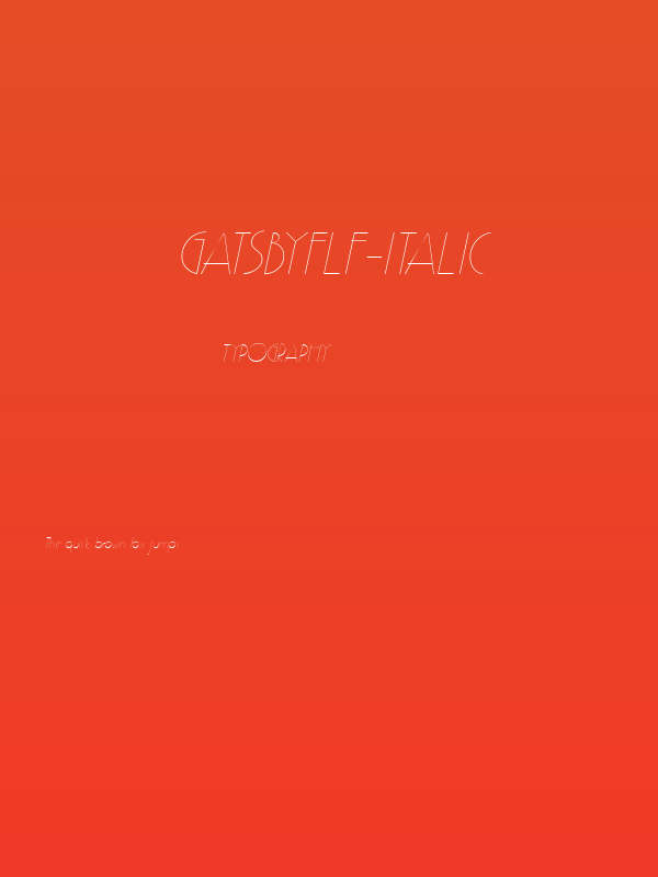 GatsbyFLF-Italic Poster