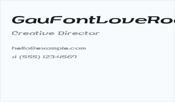 GauFontLoveRocketNeo Business Card