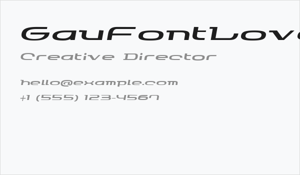 GauFontLoveRocket Business Card