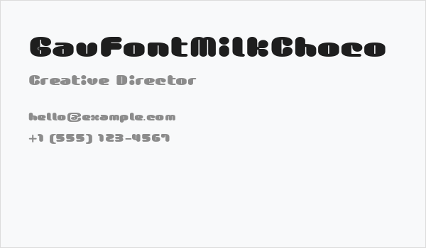 GauFontMilkChoco Business Card