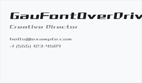 GauFontOverDrive Business Card