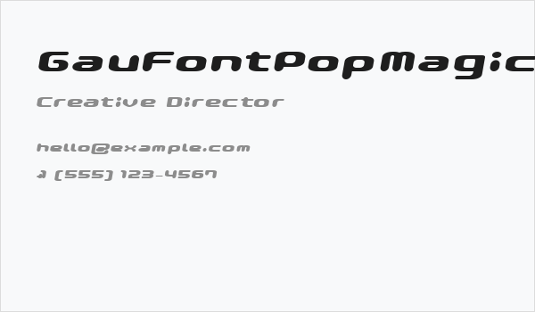 GauFontPopMagic Business Card