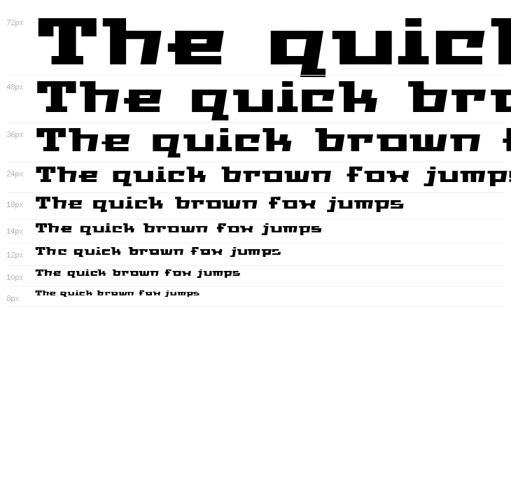 GauFontWhiteBase Waterfall