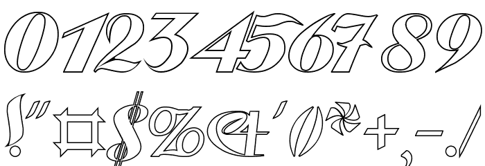 Gauche Display Hollow Font OTHER CHARS