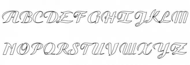 Gauche Display Hollow Schriftart Groß
