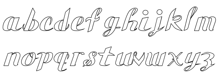 Gauche Display Hollow Font LOWERCASE