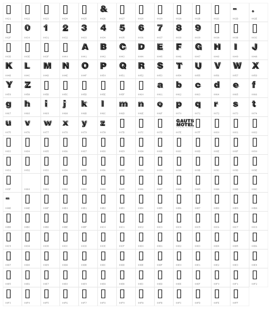 GautsMotelLowerRight Character Map