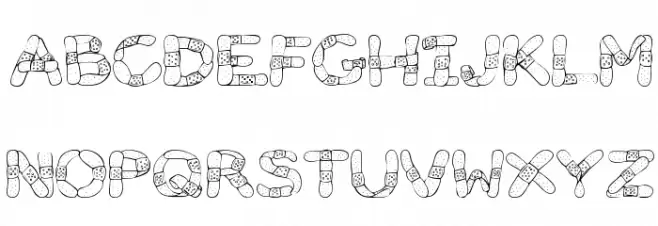 Gauze Strips Schriftart Groß