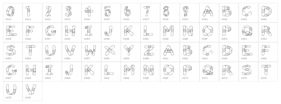 Gauze Strips Character Map