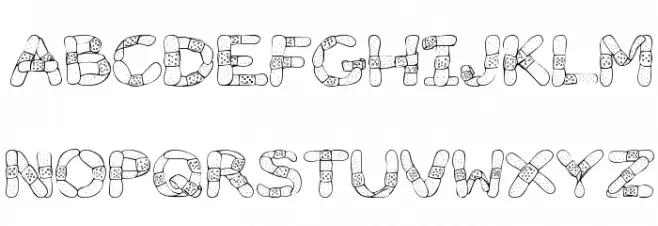 Gauze Strips Font LOWERCASE