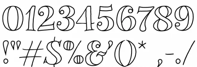 Gavabon-Outline Font Alte caractere