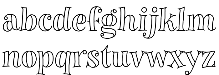 Gavabon-Outline Font LOWERCASE
