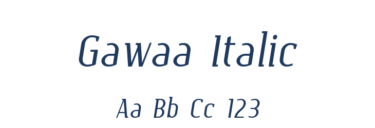 Gawaa Italic Font Preview