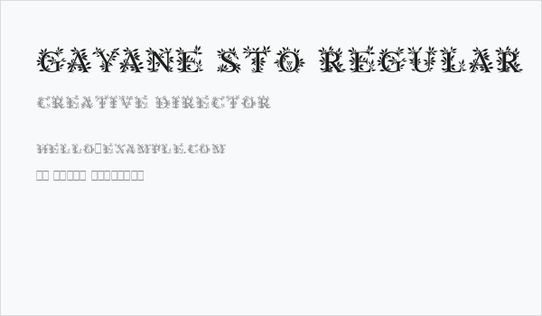 Gayane StO Regular Business Card