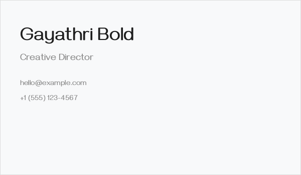 Gayathri Bold Business Card